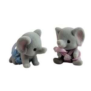 Calico Critters Ellwoods Elephant Twins Nana Trunk Peanut Epoch Vintage 1985